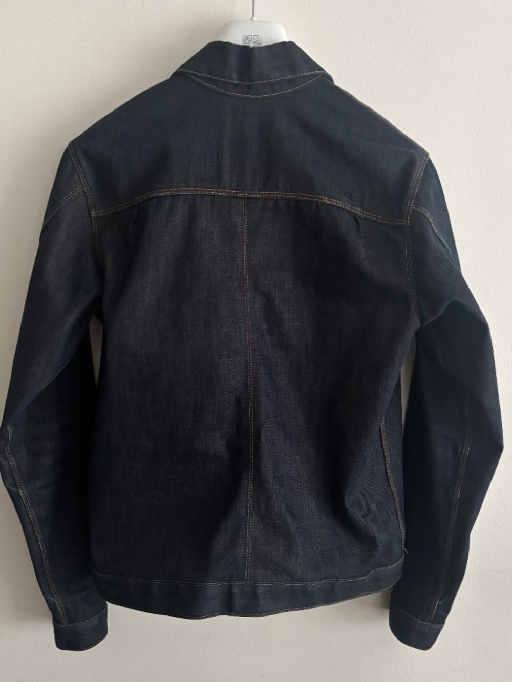 $800 Raleigh USA Cone Mills White Oak Blue/ Indigo Raw Denim Jacket- Small - Picture 10 of 12